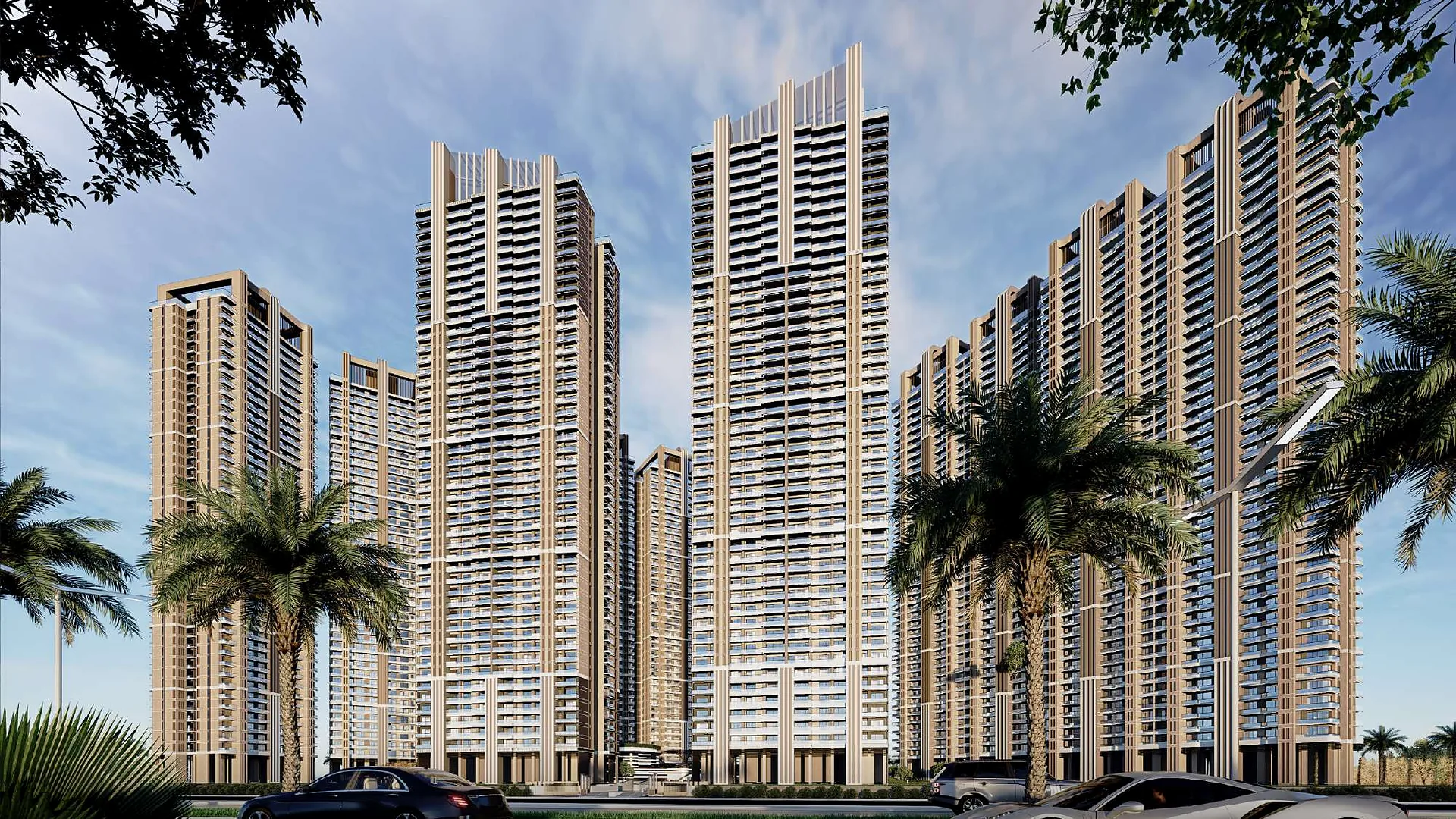 The Westin Residences towers with views of internal greens and Dwarka Expressway (artist's impression)