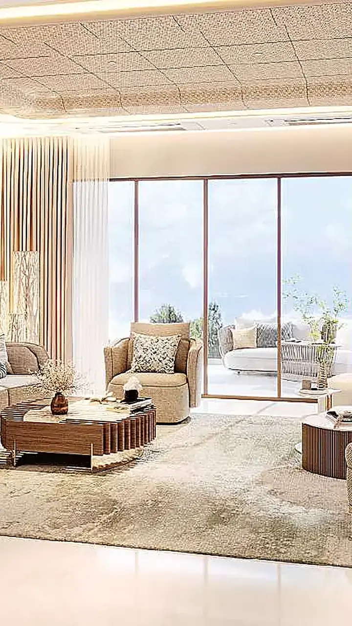Living room of the show apartment (artist's impression)